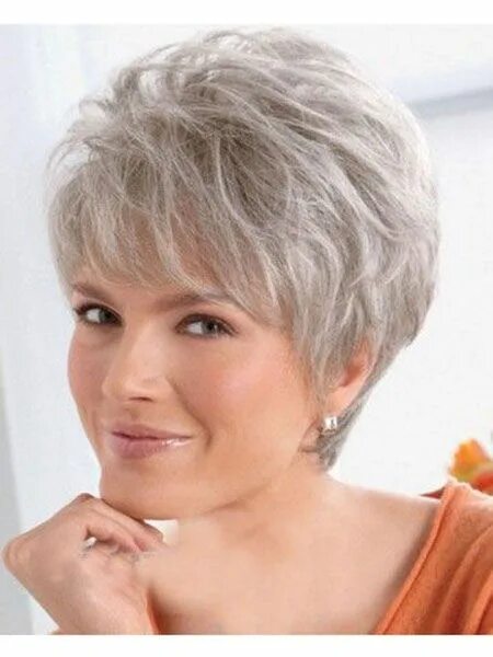 Прическа короткие волосы женская 50 лет Silver Gray Wigs Short Short hair older women, Short grey hair, Cute hairstyles 