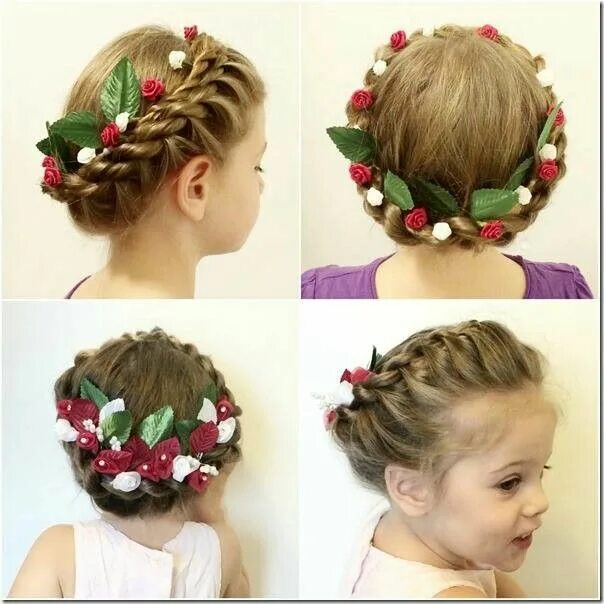 Прическа корзина для девочки Hairstyle for wedding Braided crown hairstyles, Girl hair dos, Toddler hairstyle