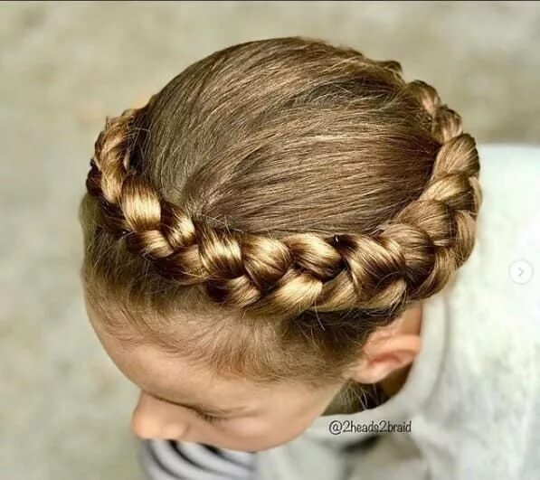 Прическа корзинка для девочки Crown Braids в 2024 г