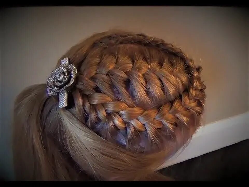 Прическа корзинка фото Французская Коса С Кружевной Оплёткой Peinado French Braid with a Lace Braid Wra