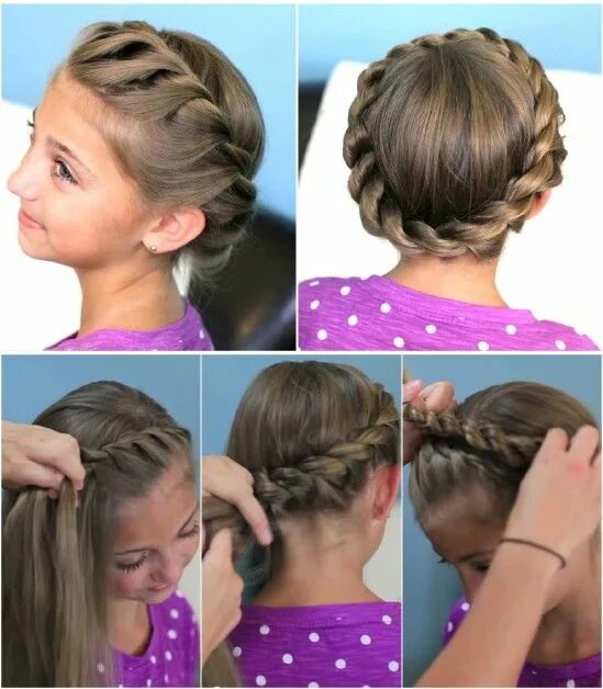 Прическа корзиночка для девочки пошагово 12 Super Cute DIY Christmas Hairstyles for All Lengths (With images) Braided hai