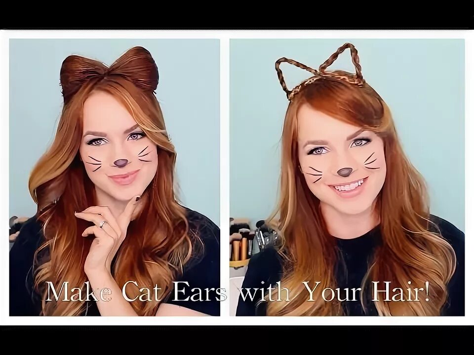 Прическа кошачьи ушки для девочки Two Ways to Make Cat Ears With Your Hair! - Modern Cat Halloween hair, Crazy hai