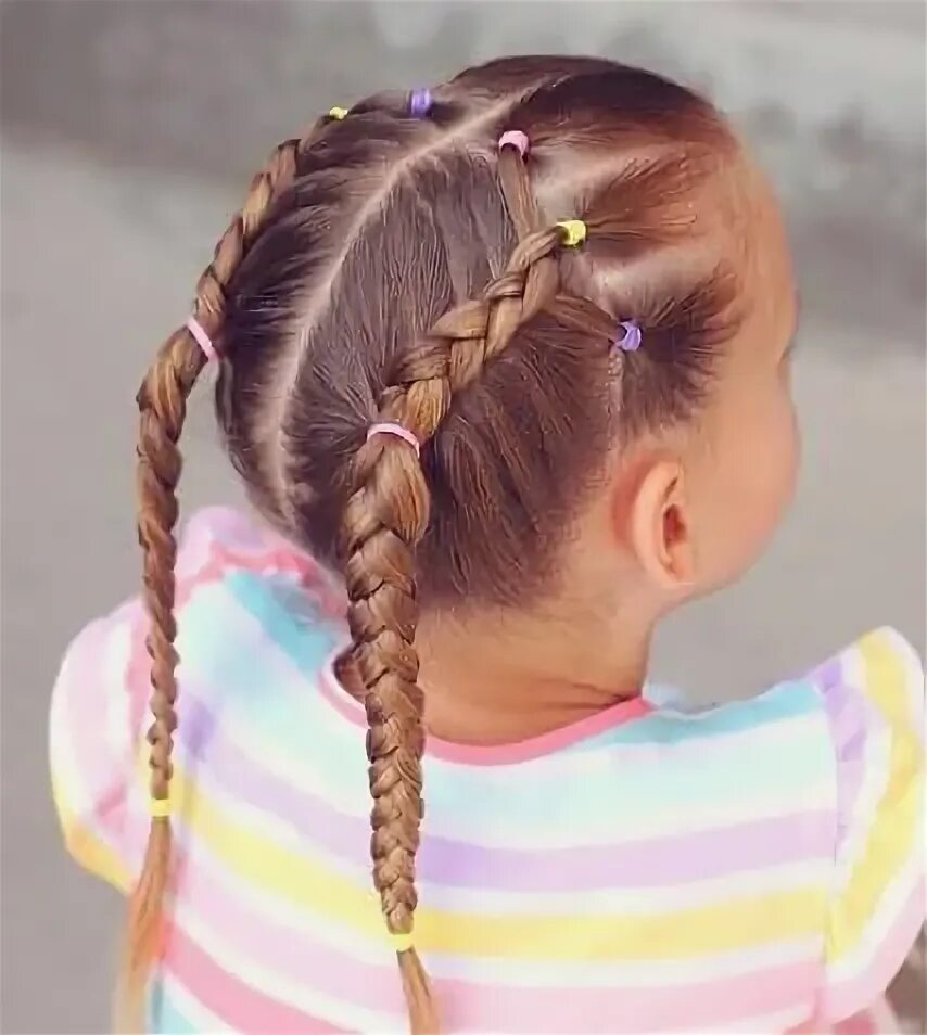 Прическа косички для девочки простая Braided Ponytails - Braids for White Kids White girl braids, Hair styles, Kids h