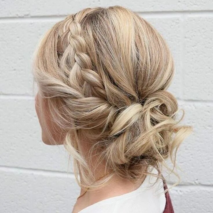 Прическа косички на средние волосы фото Pin on penteados Braided hairstyles for wedding, Wedding hair inspiration, Thick