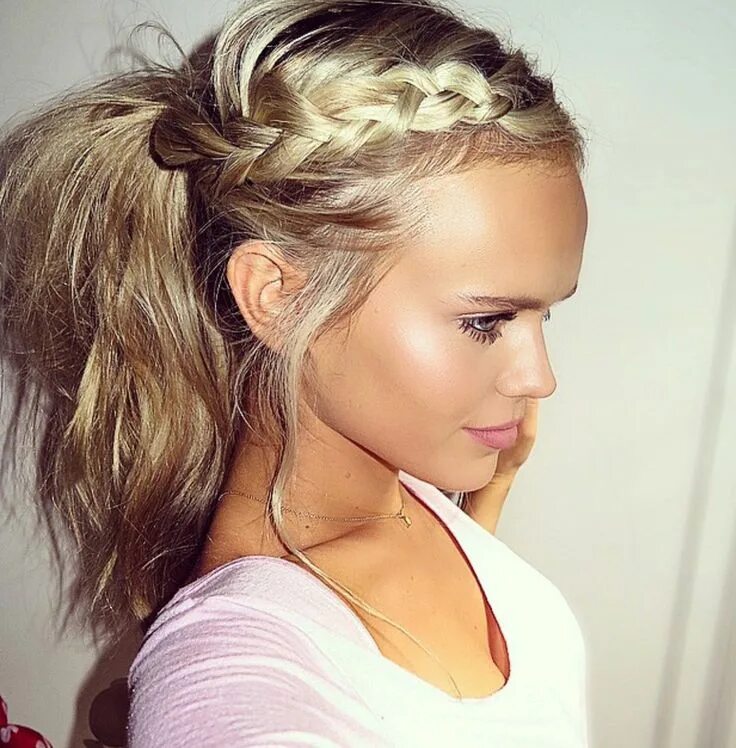 Прическа косички на средние волосы фото Pin on GG. ❤ Braided ponytail hairstyles, Ponytail hairstyles easy, Messy ponyta