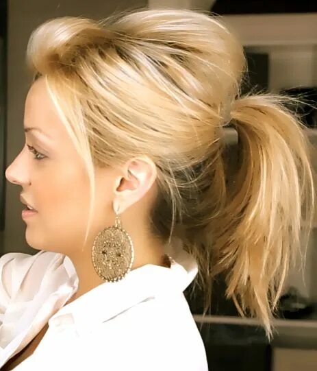 Прическа красивый хвост на средние Trendy Ponytail Hairstyles for Medium Length Hair