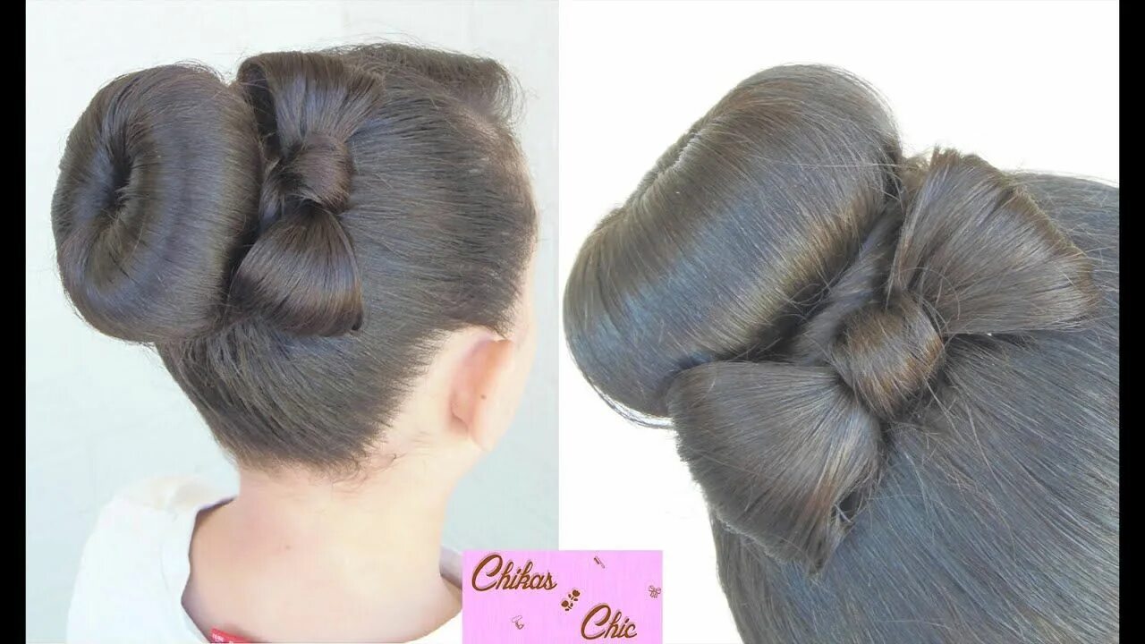 Прическа крендельки для девочки Donas para el cabello ideal para todo tipo de peinados. Bow hairstyle, Girly hai