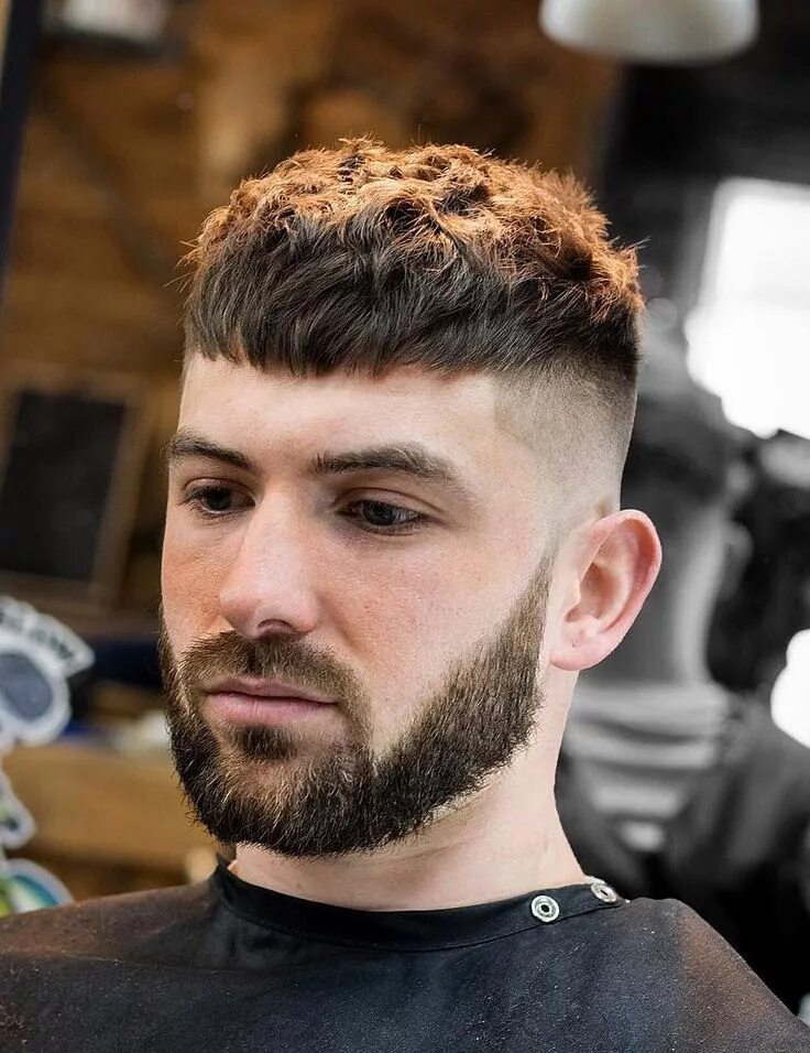 Прическа кроп короткие волосы Textured Crop + High Fade + Disconnected beard - Men's Haircuts Crew cut hair, M