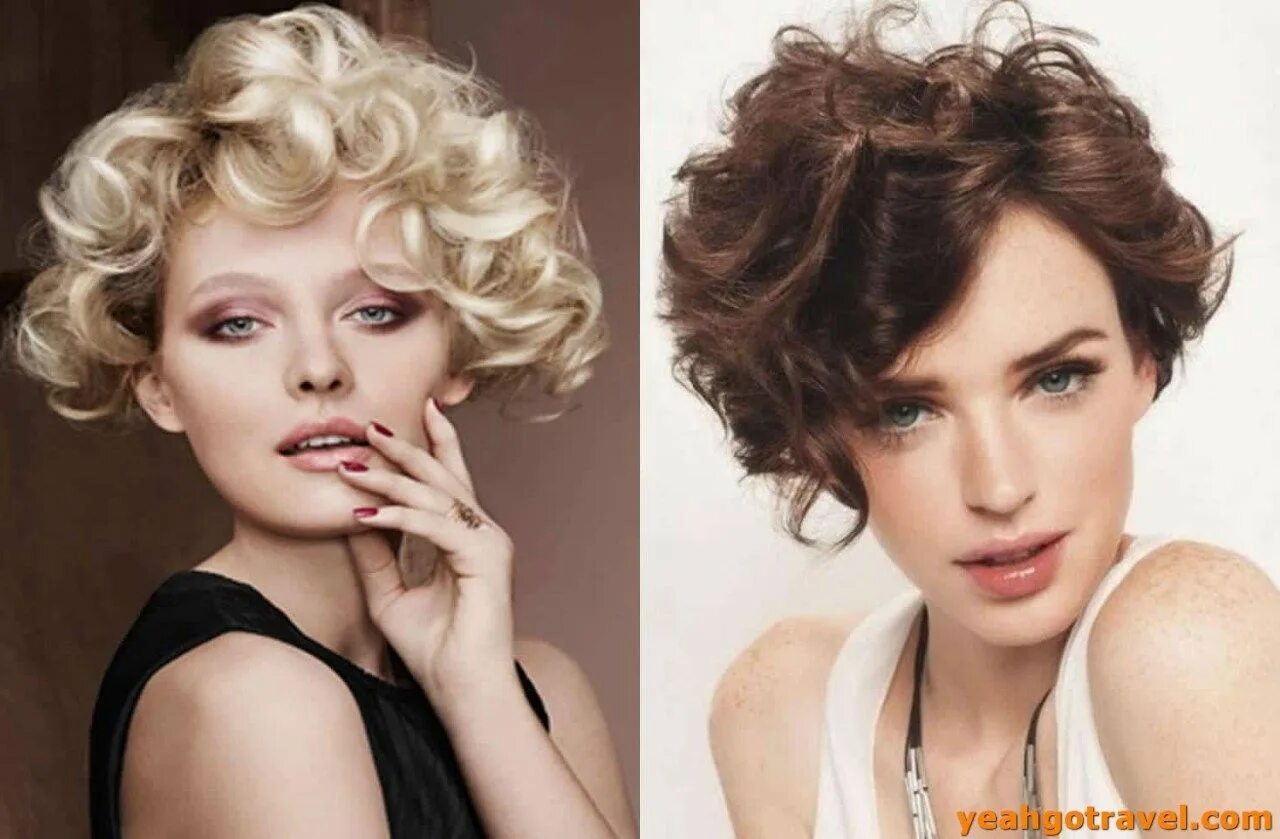 Прическа кудри на короткие волосы женские 36 Short Curly Hair Ideas 2019 - Yeahgotravel Tagli di capelli medio corti, Acco