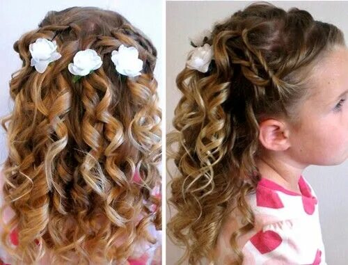 Прическа кудряшки для девочки Pin by La Cucina di Elsa on Comunione Long hair styles, Kids hairstyles, Baby ha