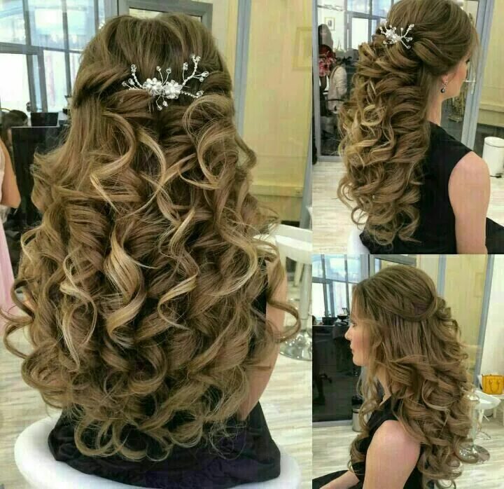 Прическа кудряшки на длинные волосы Pin by G S P F on Screenshots Quince hairstyles, Elegant wedding hair, Wedding h