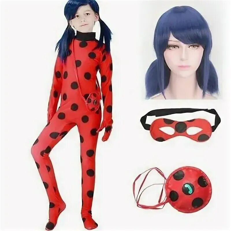 Прическа леди баг для девочки как сделать Girls Ladybug Costume Lady Bug Cosplay Clothing Sets Kids Halloween Party Marine