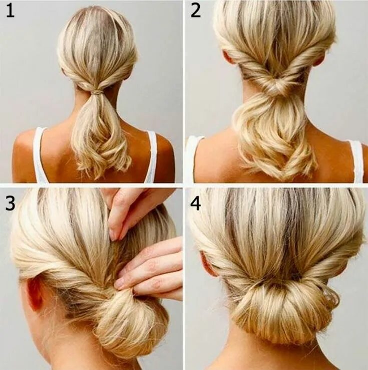 Прическа легкая и быстрая на средние волосы Peinado sencillo para cabello corto Chignon hair, Updo hairstyles tutorials, Hai