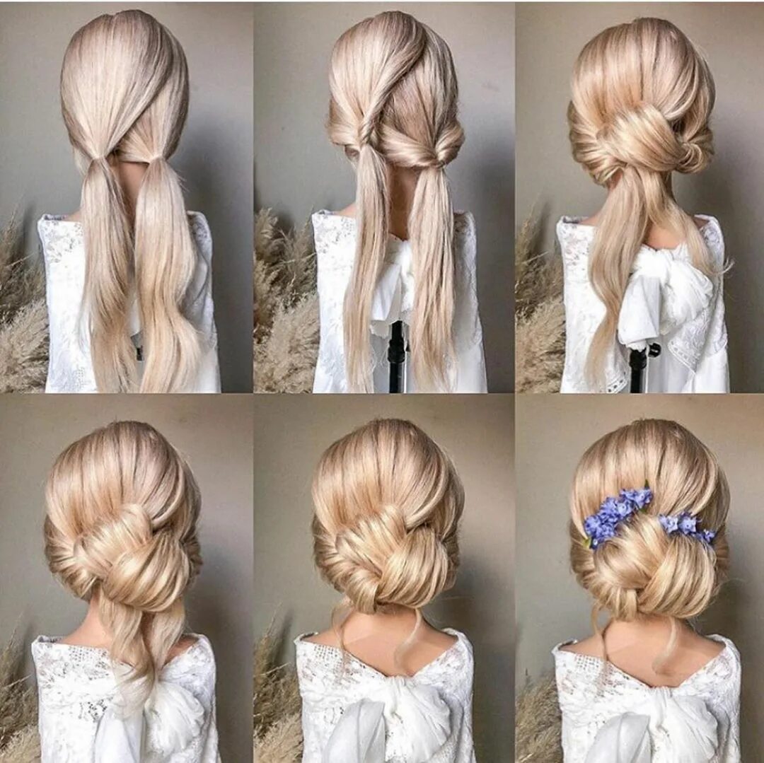 Прическа легкая на свадьбу средние волосы Hairstyle with Russian Braids on Instagram: "@styles_by_reneemarie" Idee per cap