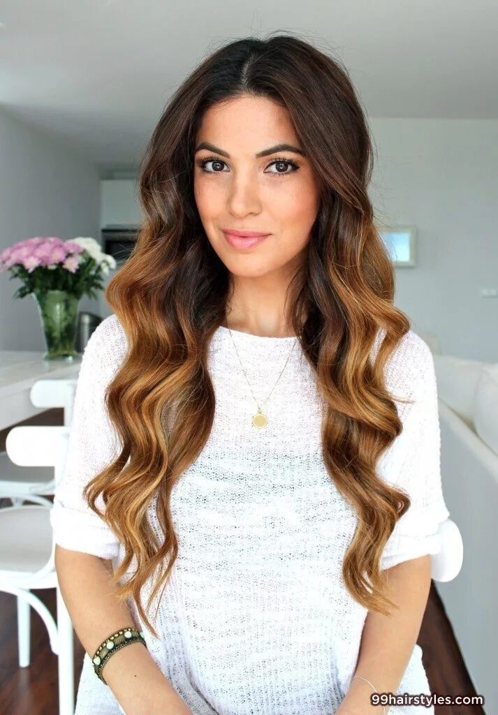 Прическа легкие локоны beautiful long wavy ombre hairstyle idea - 99 Hairstyles Ideas Long hair styles,