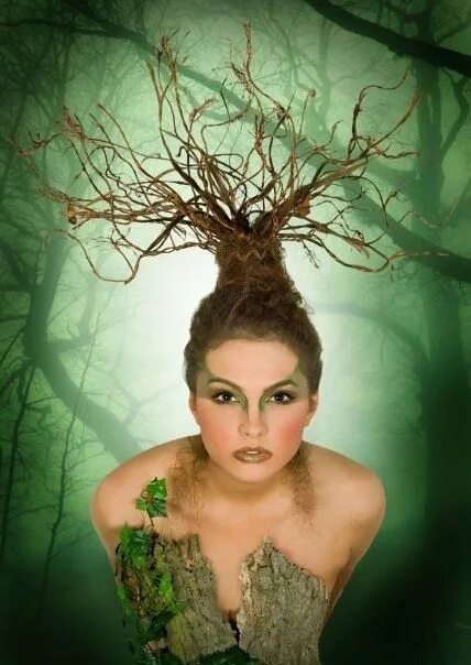 Прическа лес Pin by Fayde on ☆ Green ☆ Avant garde hair, Hair art, Fantasy hair