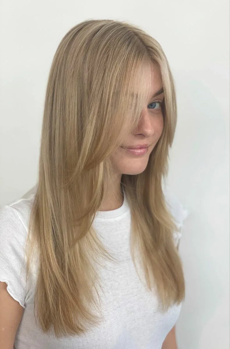 Прическа лесенка 2024 Blonde bombshell Long hair styles, Straight hair cuts, Long thin hair