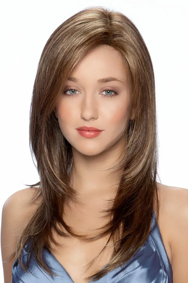 Прическа лесенка без челки фото Wig features: Monofilament Top A classic long and layered style wig with a long 