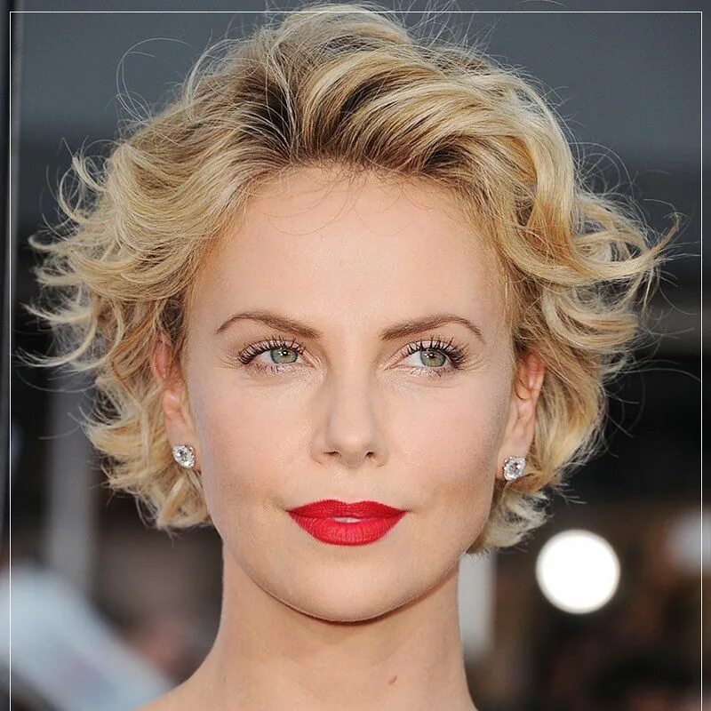 Прическа локонами на короткие волосы фото Pin on Charlize theron Oval face hairstyles, Oval face haircuts, Curly girl hair