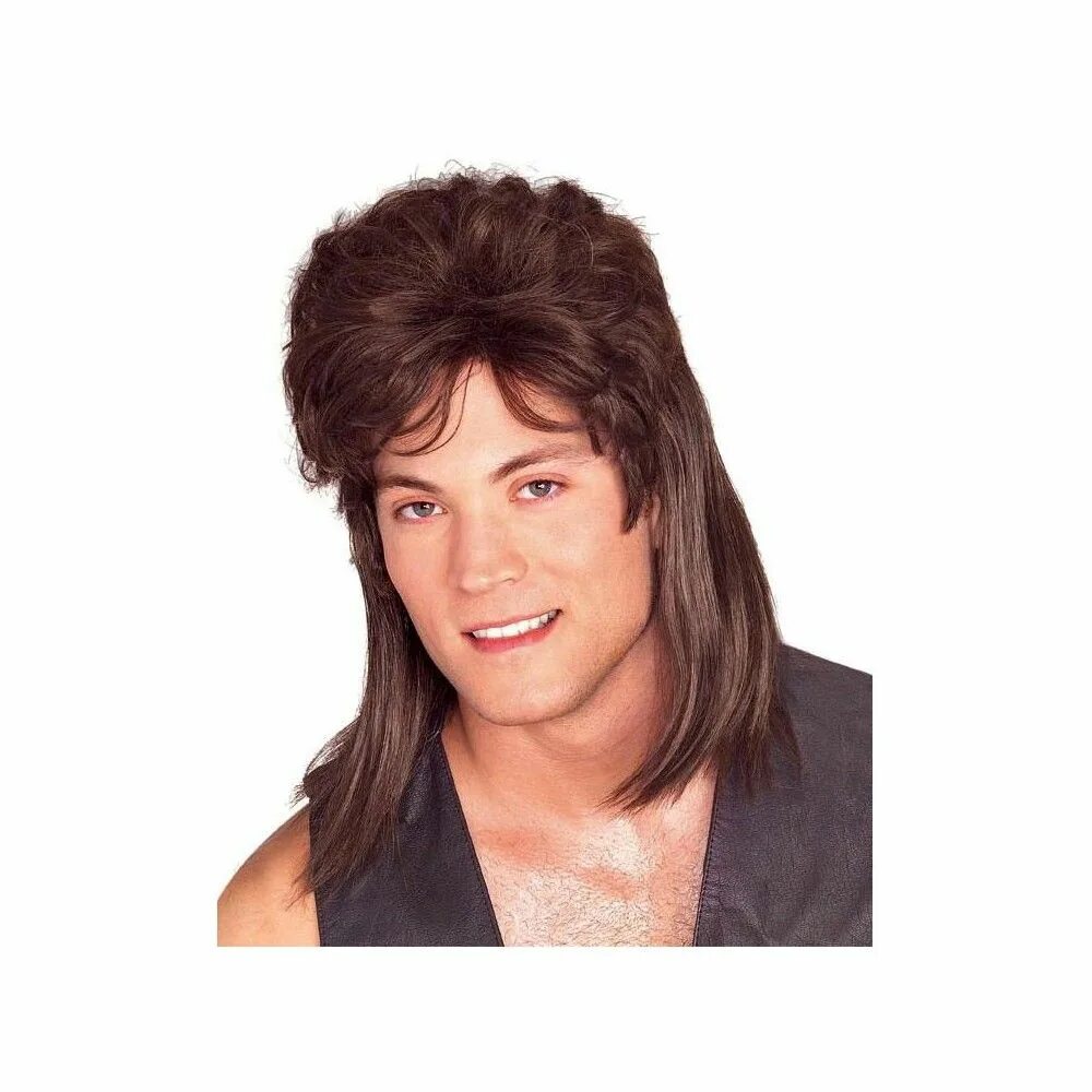 Прическа малет Rubies Brown Mullet Wig For Men Mullet wig, Mullet hairstyle, Brown wig