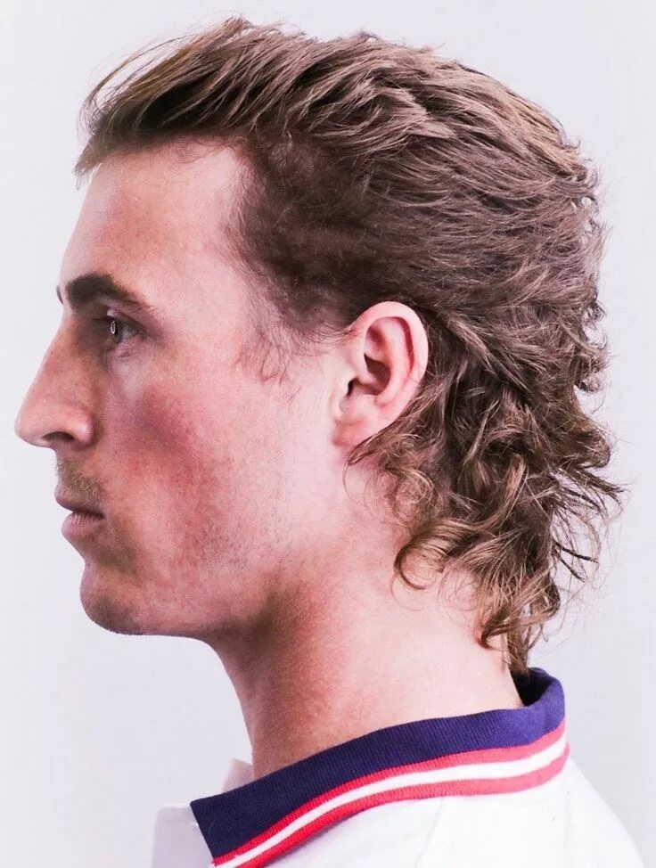 Прическа маллет мужская Pushed Back Top with Curled Mullet Mens hairstyles, Haircuts for men, Mullet hai