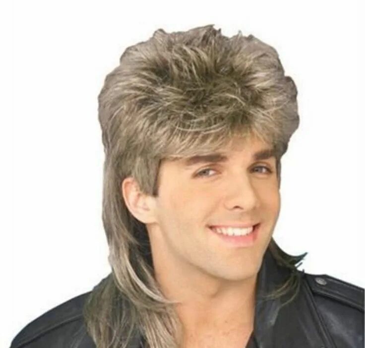 Прическа маллет мужская фото Diy-Wig Stylish Mens Retro 70s 80s Disco Mullet Wig Fancy Party Accessory Cospla