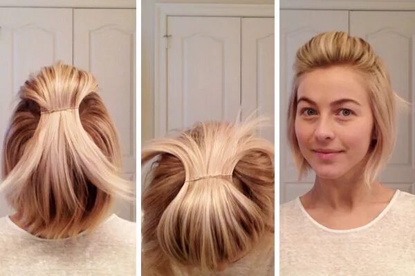 Прическа мальвина на короткие волосы jules-half-up-do.jpg 600 × 400 pixels Short hair styles, Hair styles, Hair puff