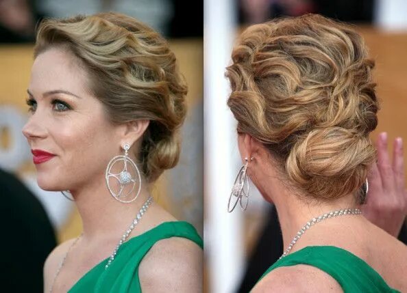 Прическа мамы жениха на средние волосы Judah's Blog: hairstyles updos for prom Curly hair women, Hair looks, Long hair 