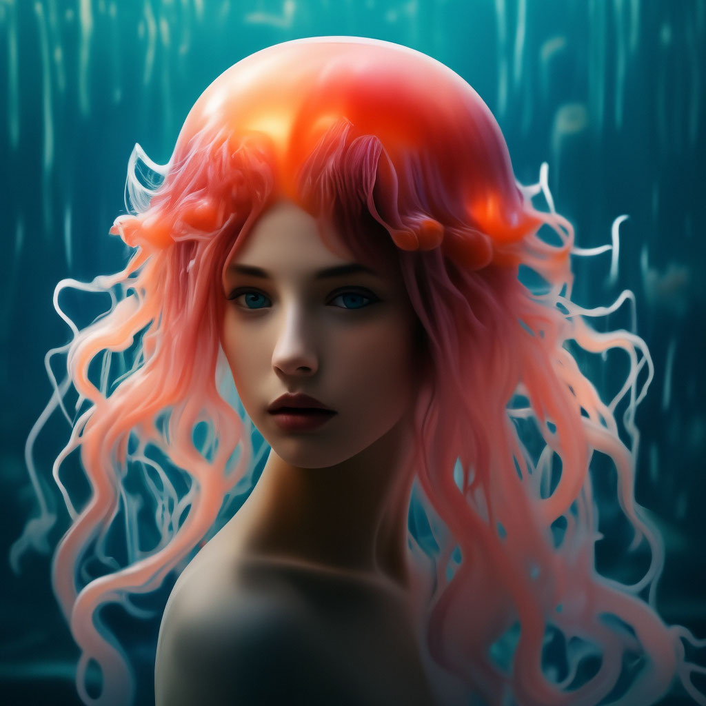 Прическа медуза мужская "Haircut of a jellyfish" - image created in Shedevrum