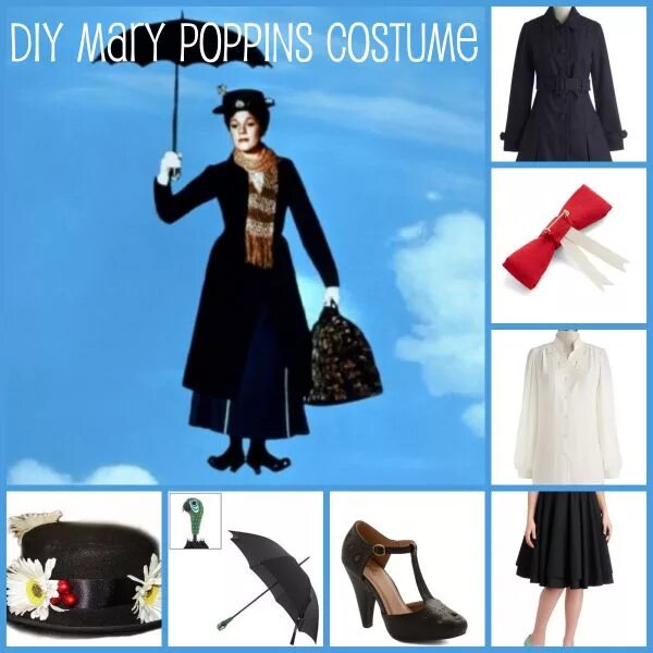 Прическа мэри поппинс как сделать How to DIY a Mary Poppins Costume Right From Your Closet Diy mary poppins costum