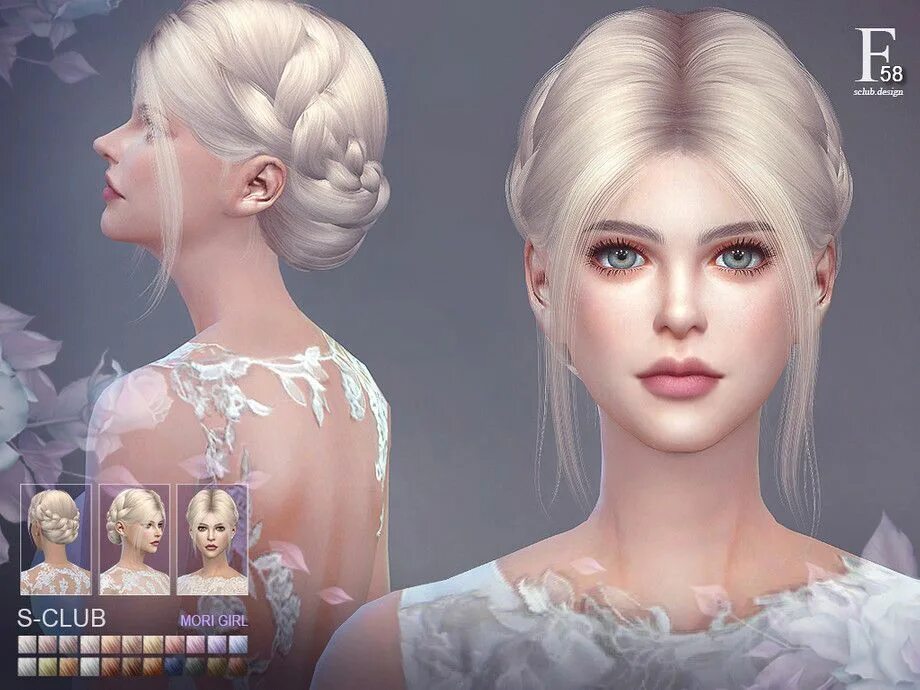 Прическа мод S-Club's sclub_ts4_hair_n58_Audrey Sims hair, Sims 4, Sims