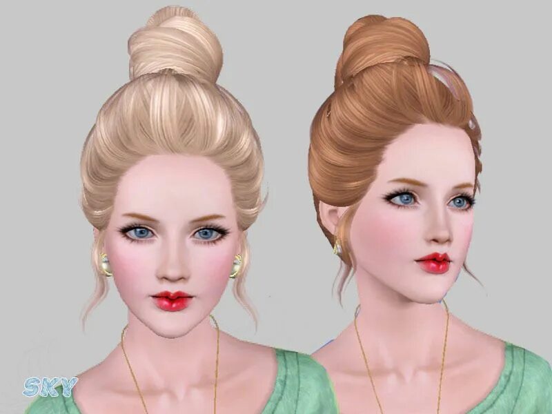 Прическа мод Skysims-Hair-adult-272 Sims hair, Sims 3, Sims