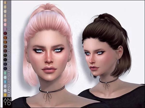 Прическа мод Anto - Rules (Hairstyle) Sims hair, Sims 4, Sims