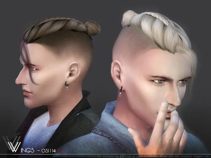 Прическа mod мужская Lana CC Finds - WINGS-OS1114 Sims hair, Sims 4, Sims 4 hair male