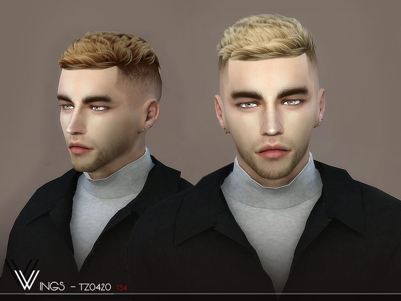 Прическа mod мужская wingssims' WINGS-TZ0420 Sims 4 hair male, Sims hair, Sims