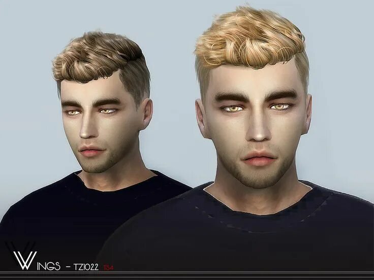 Прическа mod мужская wingssims' WINGS-TZ1022 Sims 4 hair male, Sims hair, Mens hairstyles