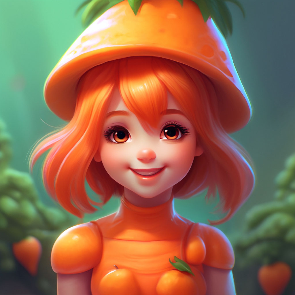 Прическа морковка для девочки "Carrot girl" - image created in Shedevrum