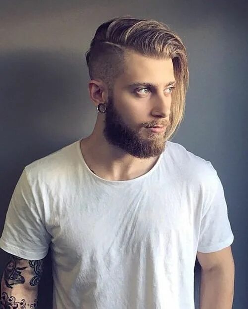 Прическа мужская с выбритыми боками и длинной 50 Statement Medium-Length Hairstyles for Men Long hair styles, Mens hairstyles,