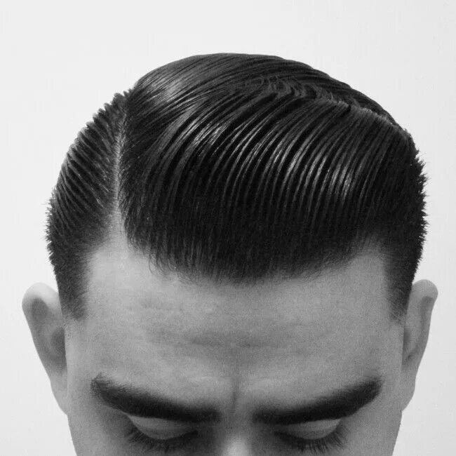 Прическа мужской фото пробор Executive Contour hairstyle using Layrite Super Hold pomade, Vintage Men's hair 