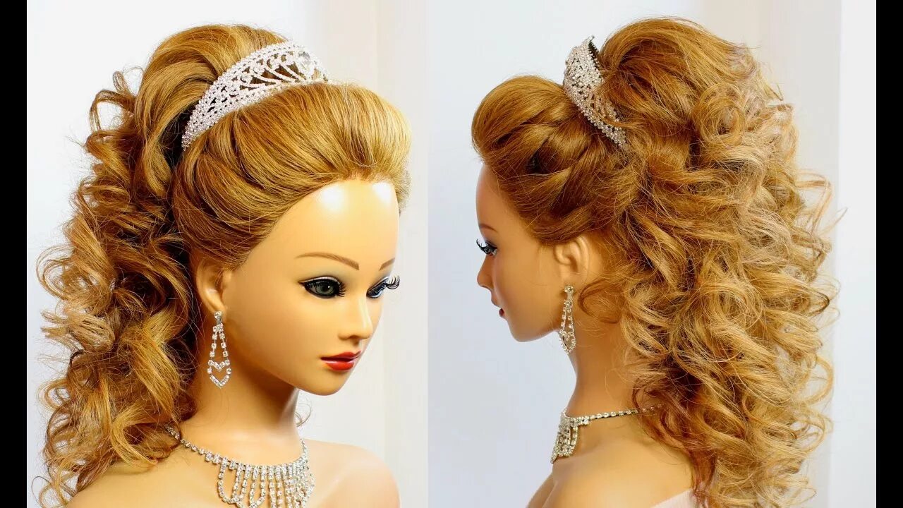 Прическа на бал Bridal hairstyle for long hair. Tutorial - YouTube