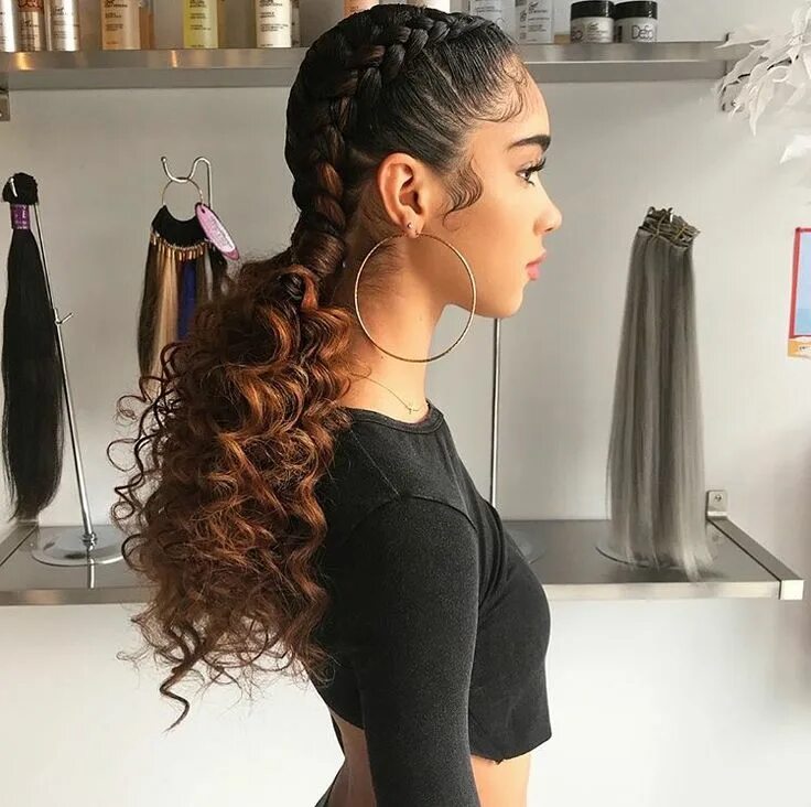 Прическа на длинные худые волосы Pin by Mocchaa on hair. Baddie hairstyles, Curly hair styles naturally, Hairstyl