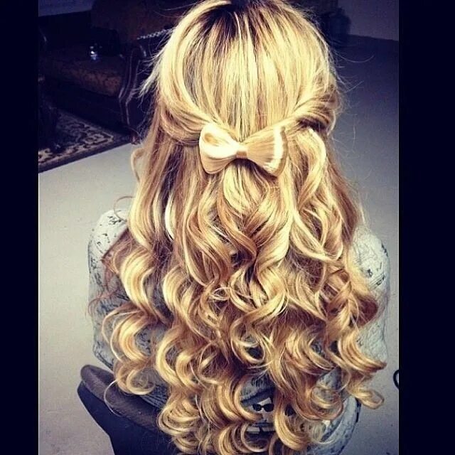 Прическа на длинные накрученные волосы Bow curls hair hair bow curls pretty hair hair ideas beautiful hair hairstyles h