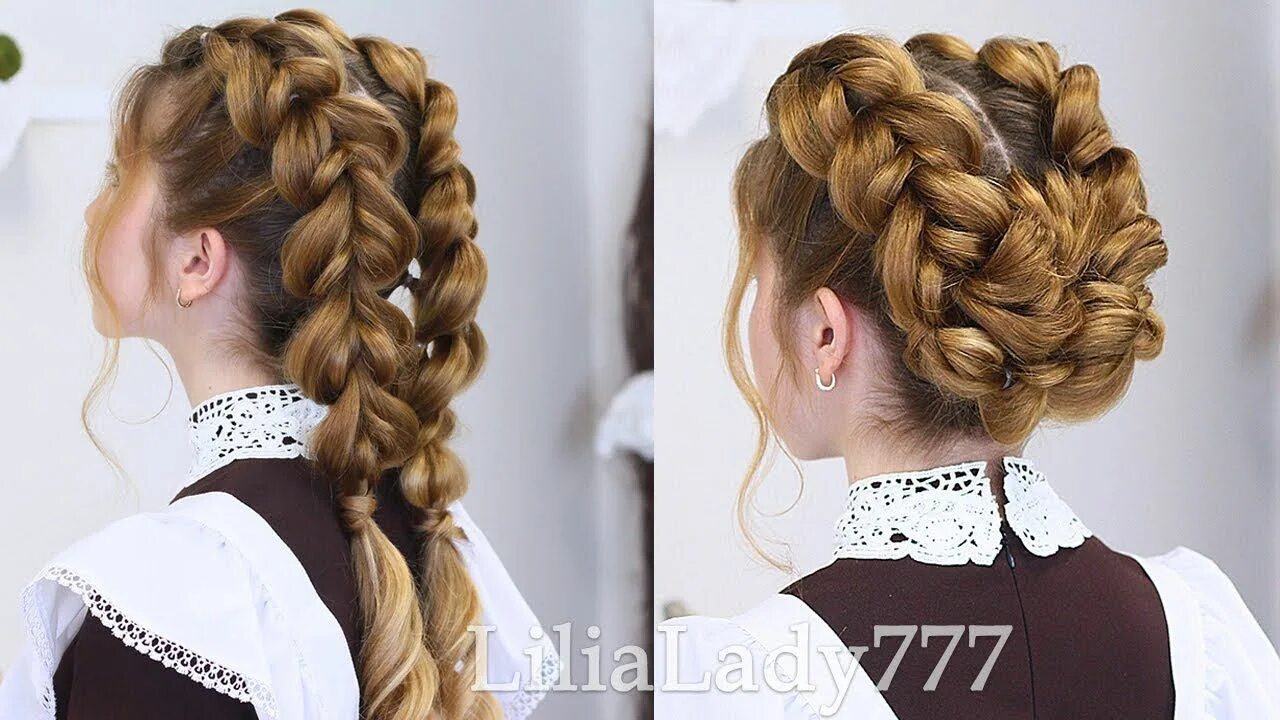 Прическа на длинные волосы 1 класс ПРИЧЕСКИ В ШКОЛУ НА 1 СЕНТЯБРЯ.КОСЫ.Braided Back To School - YouTube Прически, П