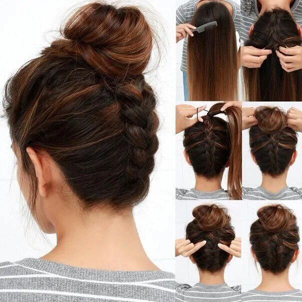 Прическа на длинные волосы быстро пучок Pin by Юлия Холланд on hair Hair styles, Hair bun tutorial, Hair tutorial