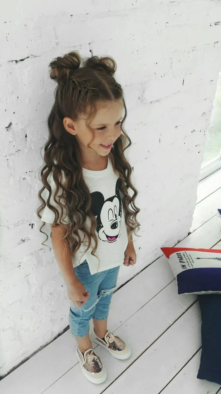 Прическа на длинные волосы девочке повседневной Baby's hairstyle #cutegirlhair #littlegirlhairstyle #trenzas #hondas #curlsforba