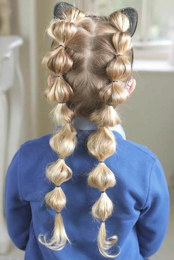 Прическа на длинные волосы девочке резинками Pin on Easy hairstyle ideas / tutorials