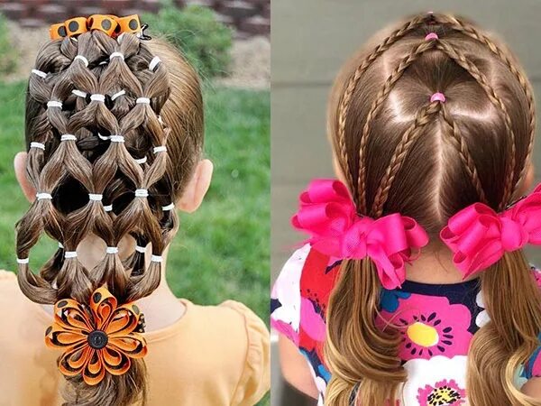 Прическа на длинные волосы девочке резинками Ideas of everyday and festive hairstyles with rubber bands for girls https://fig