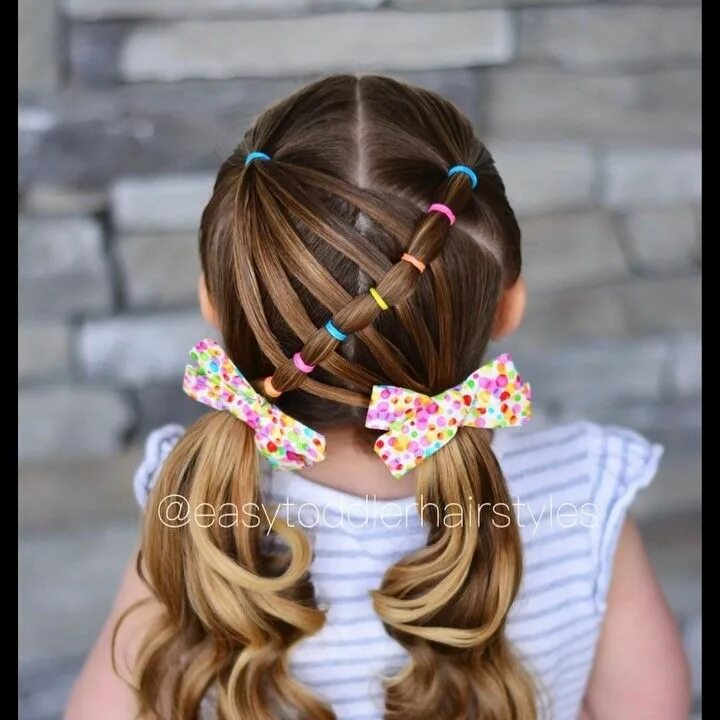 Прическа на длинные волосы девочке резинками 1,196 Me gusta, 51 comentarios - Tiffany ❤ Hair For Toddlers (@easytoddlerhairst