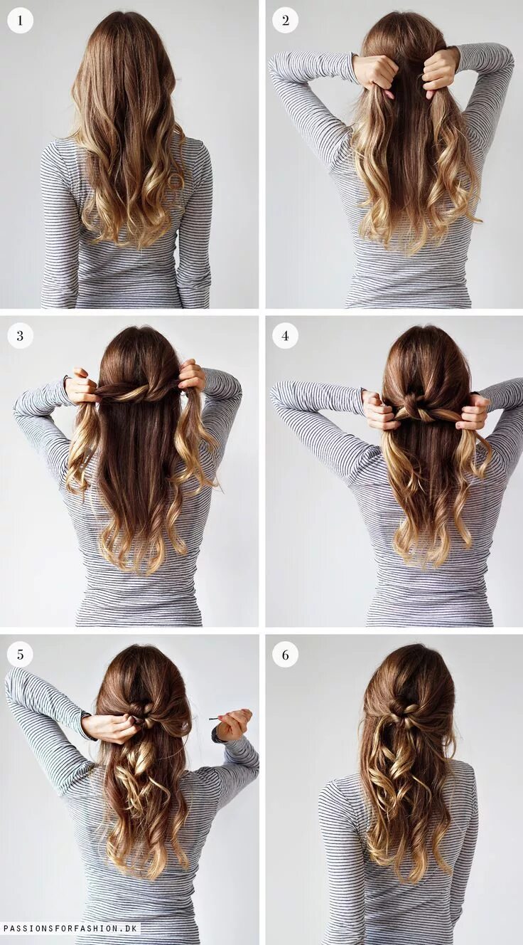 Прическа на длинные волосы девушке быстро More and More Pin: Girl things Hair styles, Easy hairdos, Easy hairstyles