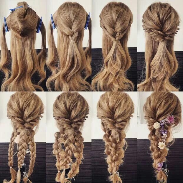 Прическа на длинные волосы для начинающих Pin on Saç Modelleri Long hair styles, Girl hairstyles, Cute hairstyles